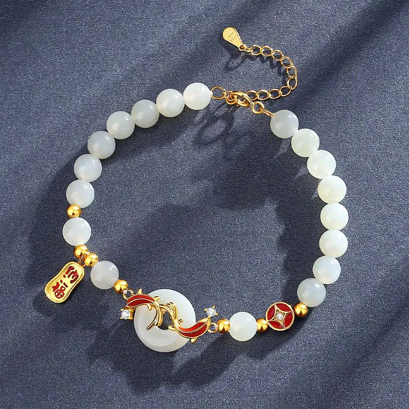 IS YOU Hetian Jade Bracelets Pale Greenish White Jade Women's-3