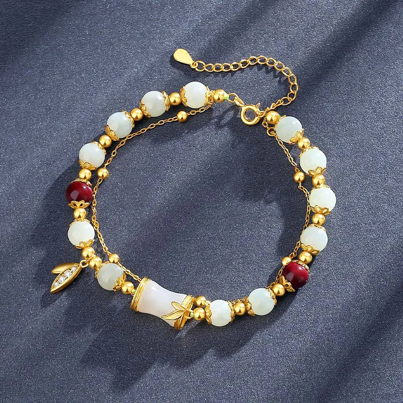 IS YOU Hetian Jade Bracelets Pale Greenish White Jade Women's-3