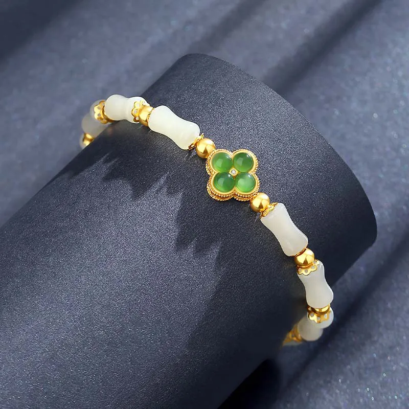 IS YOU Hetian Jade Bracelets Pale Greenish White Jade Women's-2
