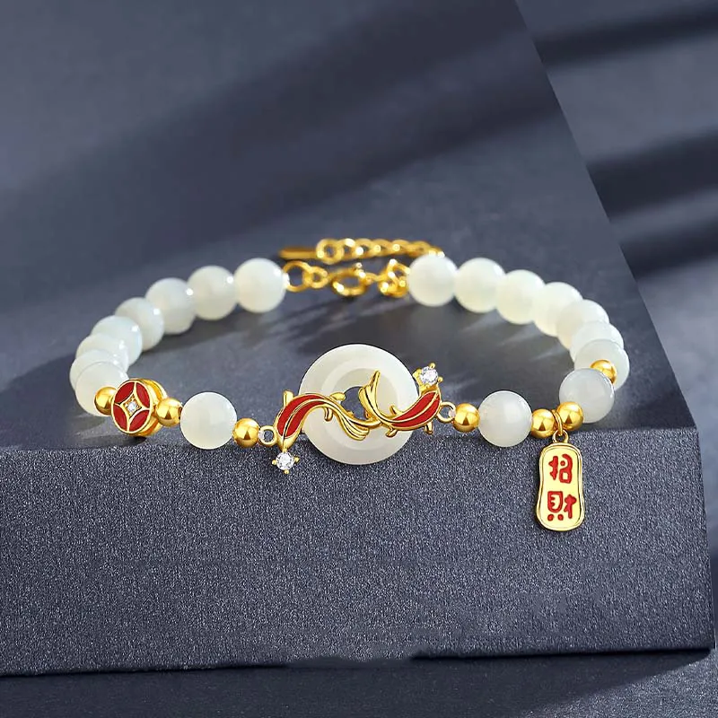 IS YOU Hetian Jade Bracelets Pale Greenish White Jade Women's-1