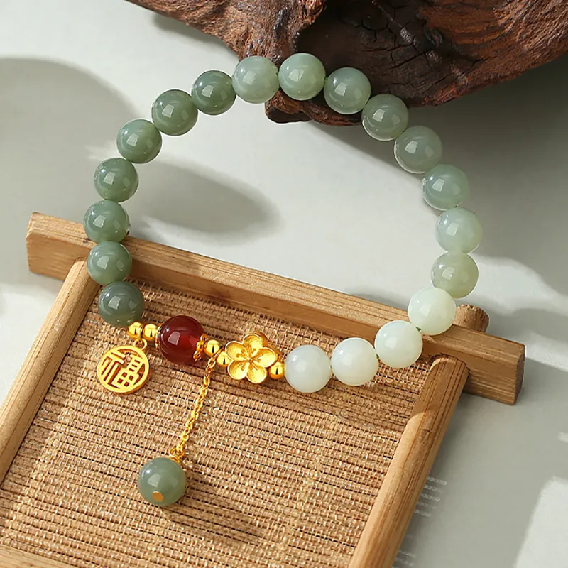 IS YOU Hetian Jade Bracelets Pale Greenish White Jade Women's-4