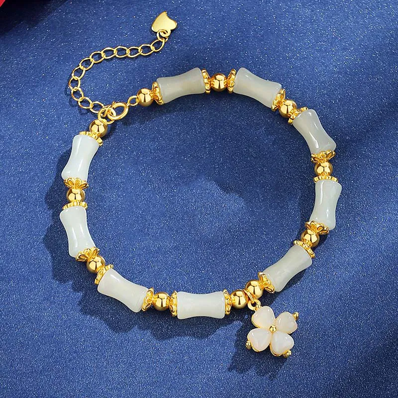 IS YOU Hetian Jade Bracelets Pale Greenish White Jade Women's-3