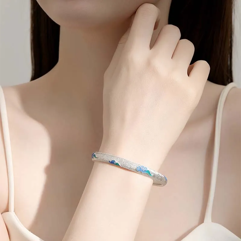 IS YOU 999 Fine Silver Bangles Women's-1