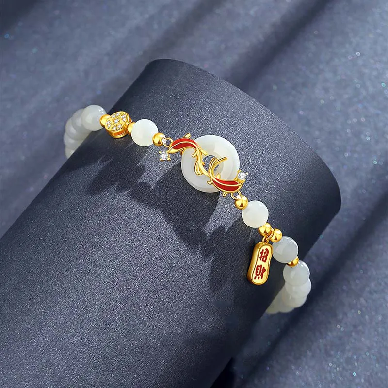 IS YOU Hetian Jade Bracelets Pale Greenish White Jade Women's-2