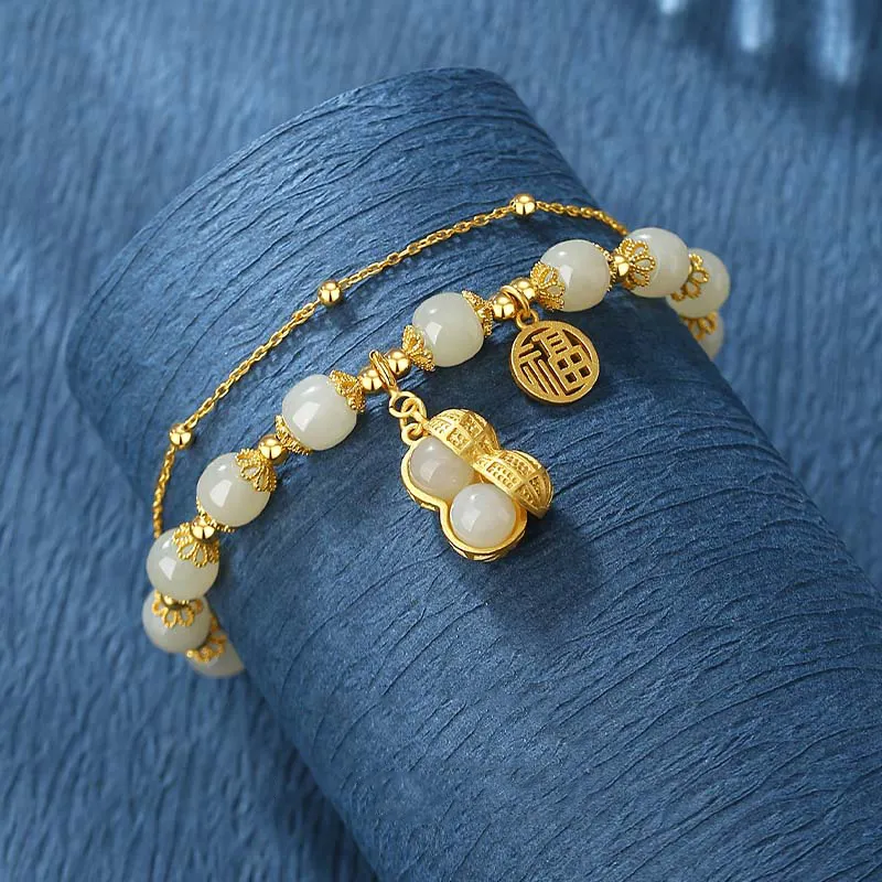 IS YOU Hetian Jade Bracelets Pale Greenish White Jade Women's-2