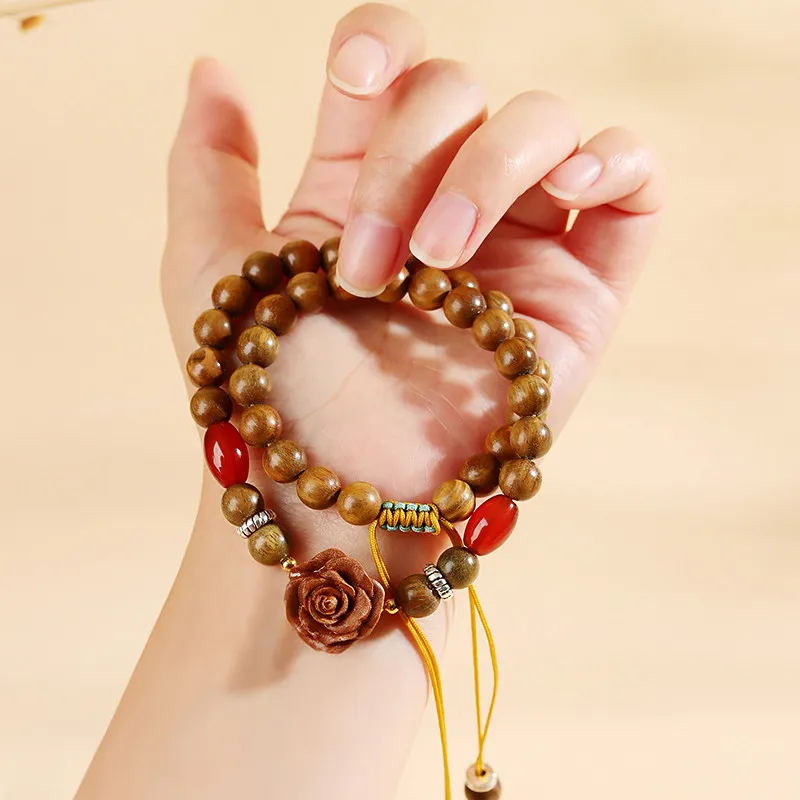 Wanshu Green Sandalwood Bracelets Women's-3