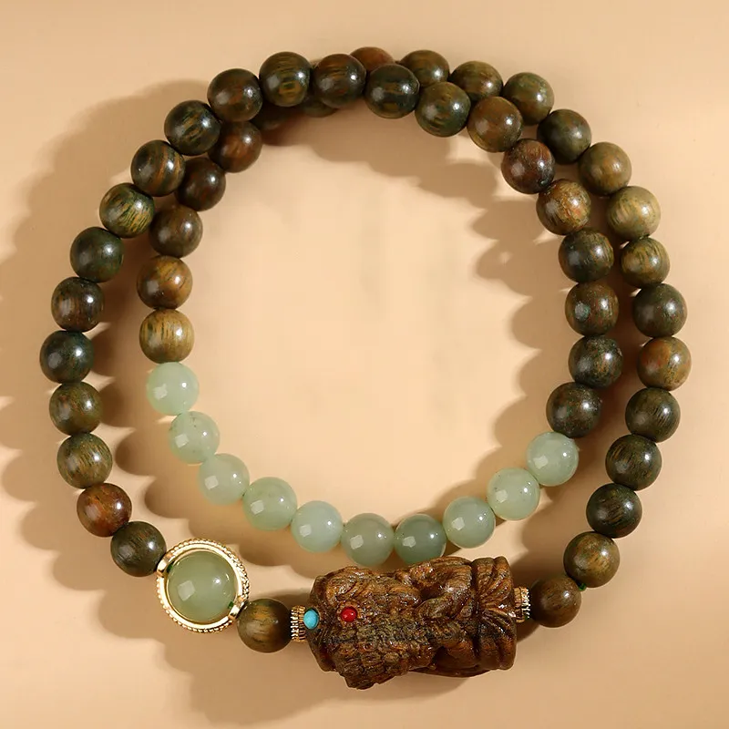 Wanshu Green Sandalwood Bracelets Unisex-2