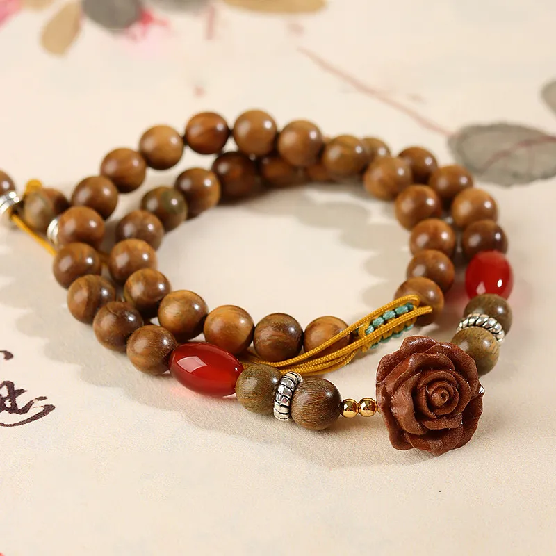 Wanshu Green Sandalwood Bracelets Women's-6