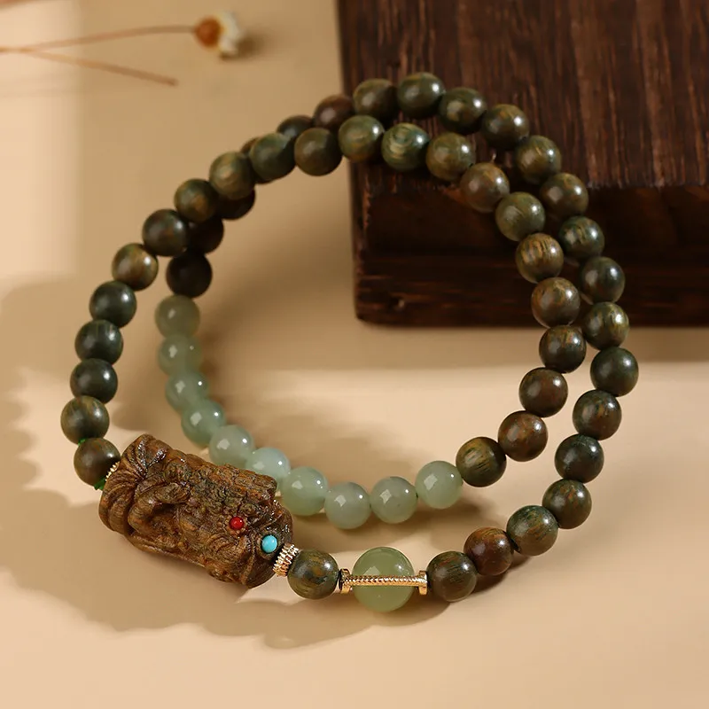 Wanshu Green Sandalwood Bracelets Unisex-6
