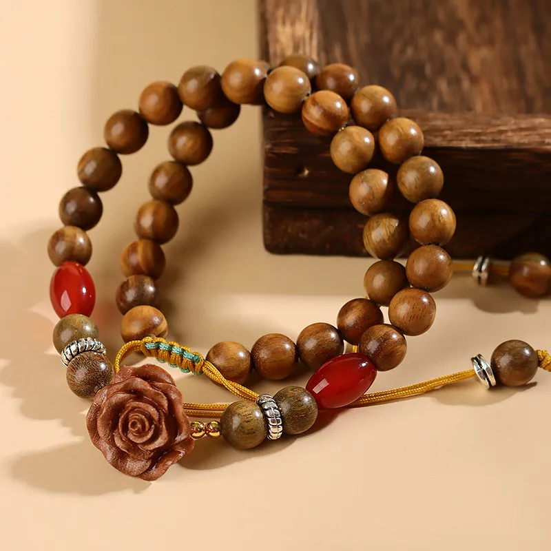 Wanshu Green Sandalwood Bracelets Women's-4