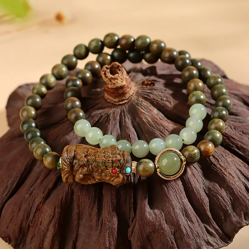 Wanshu Green Sandalwood Bracelets Unisex-5