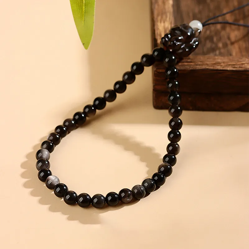 Wanshu Obsidian Pendants Unisex-6