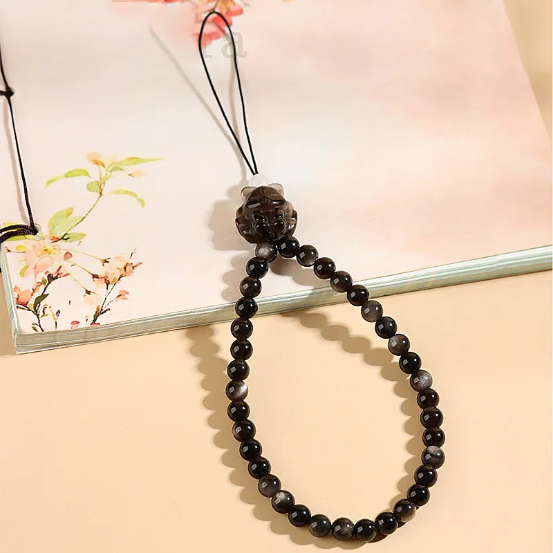 Wanshu Obsidian Pendants Unisex-5