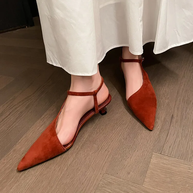 Schilling Slim Heel High Heels 4cm Women's Brick Red-2