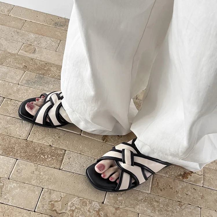 Schilling Rubber Sole Stitching Abrasion Resistant Slide Slippers Women's-5