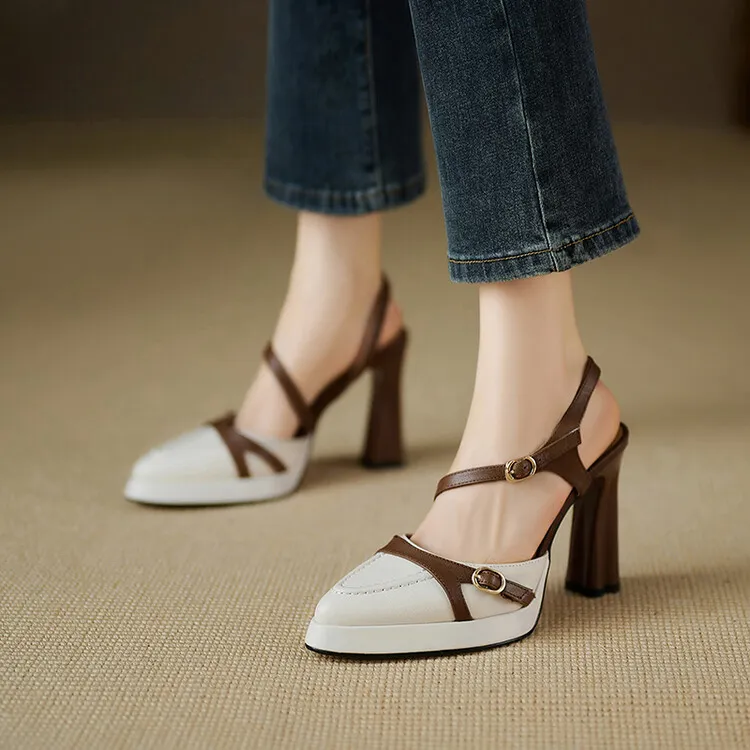 Schilling Chunky Heel High Heels 11cm Women's-5