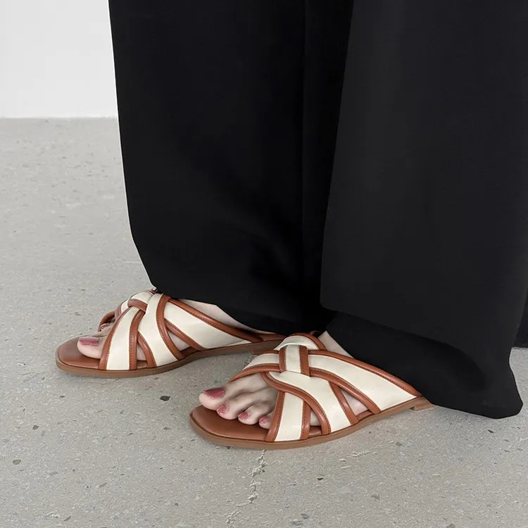Schilling Rubber Sole Stitching Abrasion Resistant Slide Slippers Women's-2