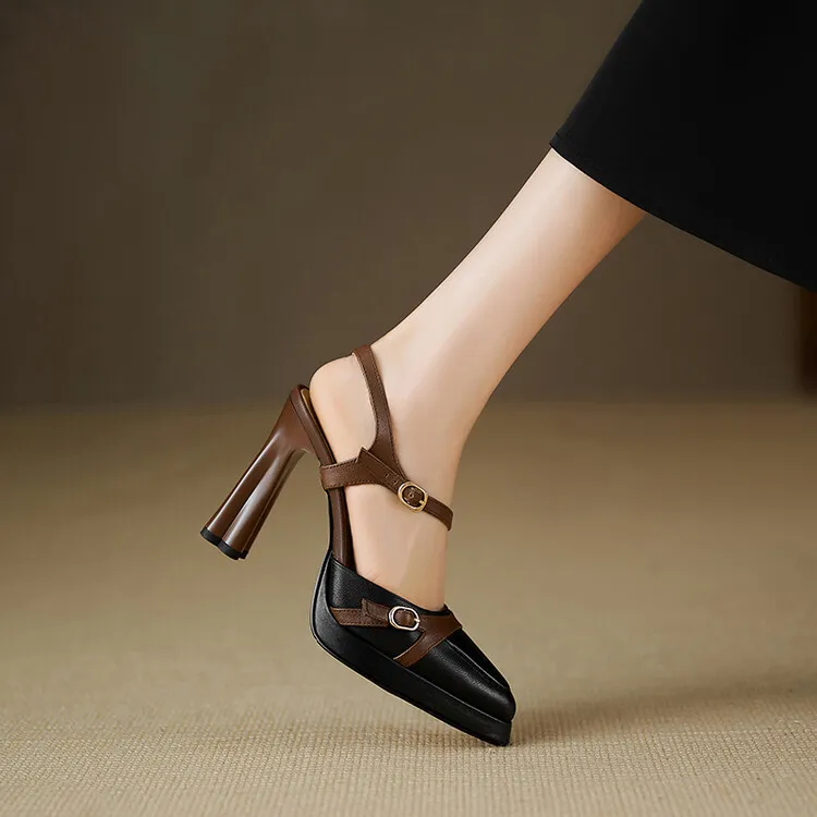 Schilling Chunky Heel High Heels 11cm Women's-2