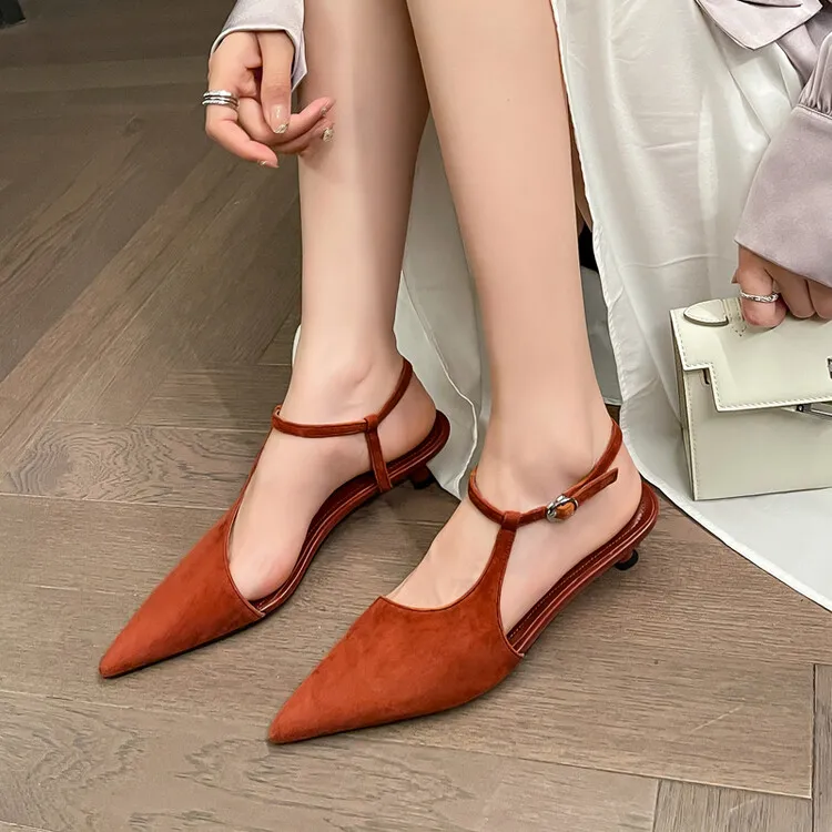 Schilling Slim Heel High Heels 4cm Women's Brick Red-1