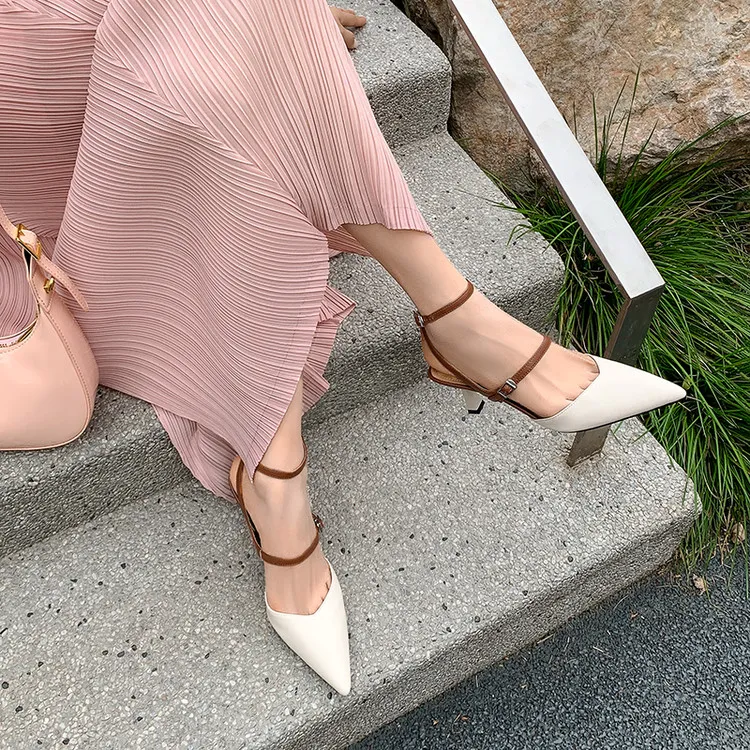 Schilling Slim Heel High Heels 6.5cm Women's Ecru-2