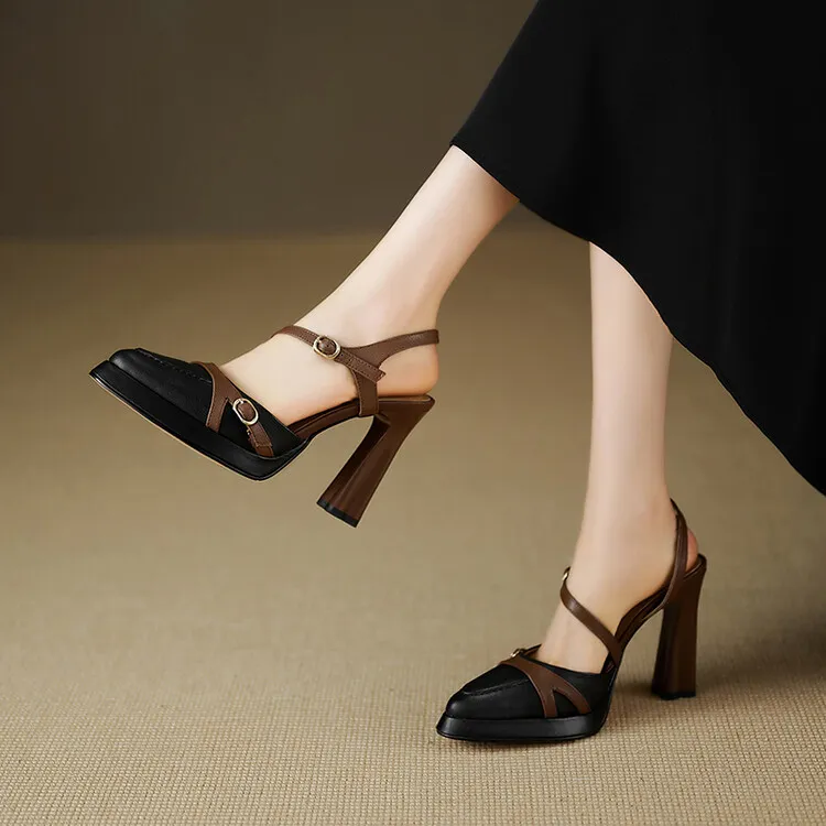 Schilling Chunky Heel High Heels 11cm Women's-3