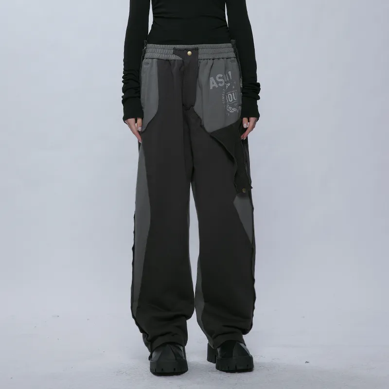 A SQUARE ROOT Knitted Sports Pants Unisex Dark Gray-2