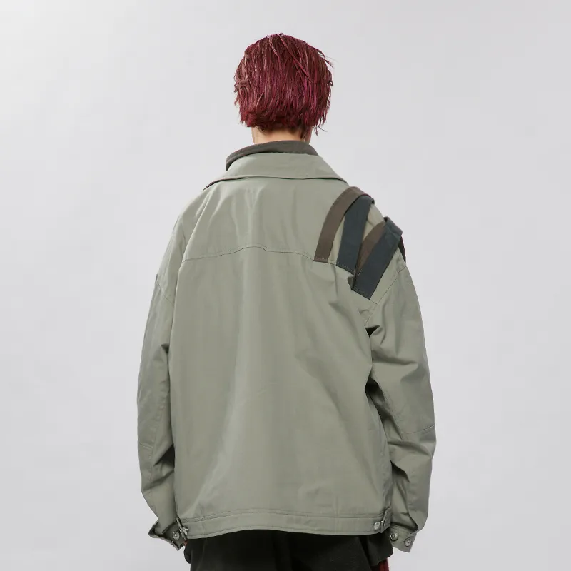 A SQUARE ROOT Jackets Coats Unisex Gray Green-2
