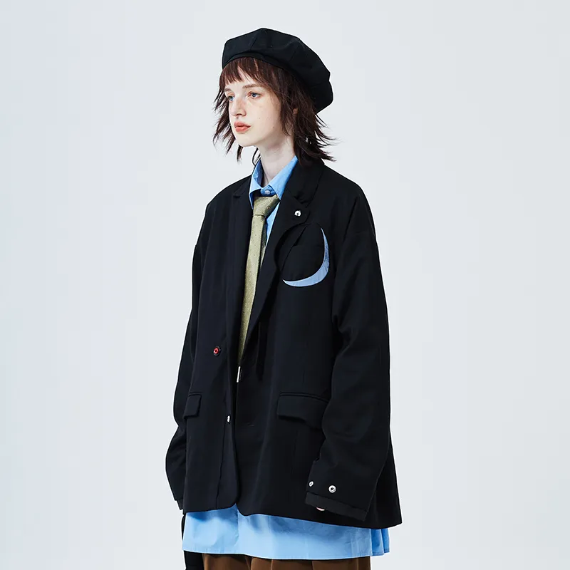 A SQUARE ROOT Business Suit Coat Unisex Black-6