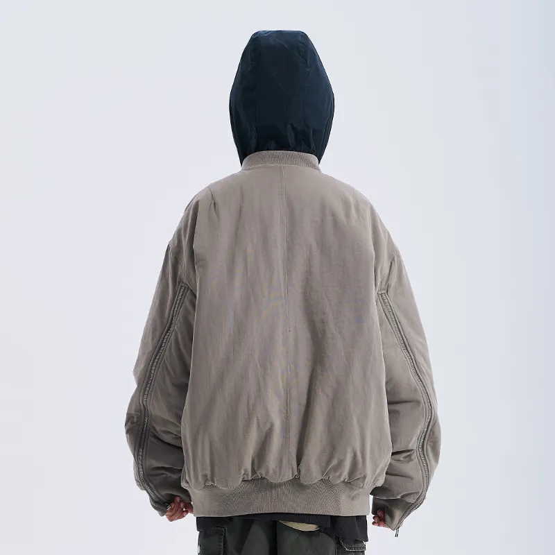 A SQUARE ROOT Baseball Jacket Coat Unisex Gray-2