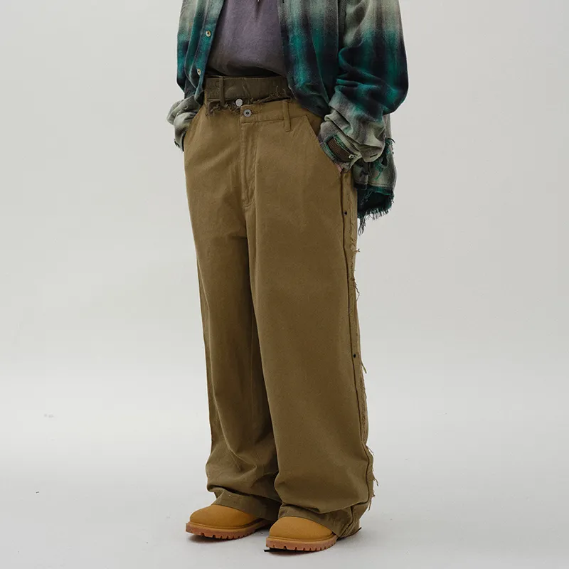 A SQUARE ROOT Cargo Pants Unisex Khaki-4