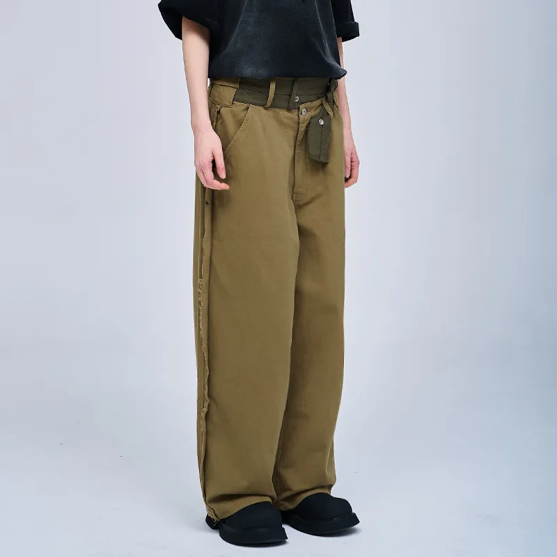 A SQUARE ROOT Cargo Pants Unisex Khaki-5