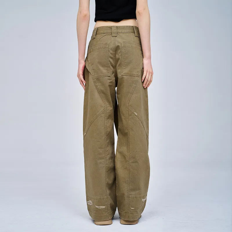 A SQUARE ROOT Casual Pants Unisex Khaki-4