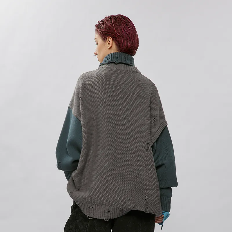 A SQUARE ROOT Sweater Unisex Dark Gray-4