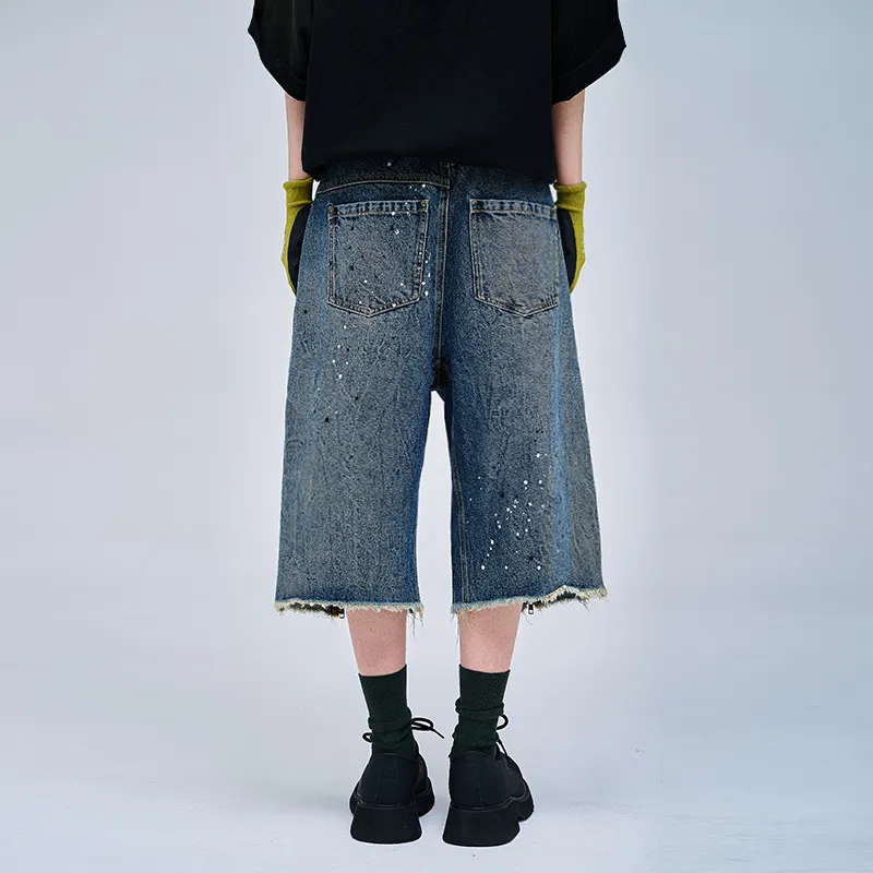 A SQUARE ROOT Denim Shorts Unisex Blue-2