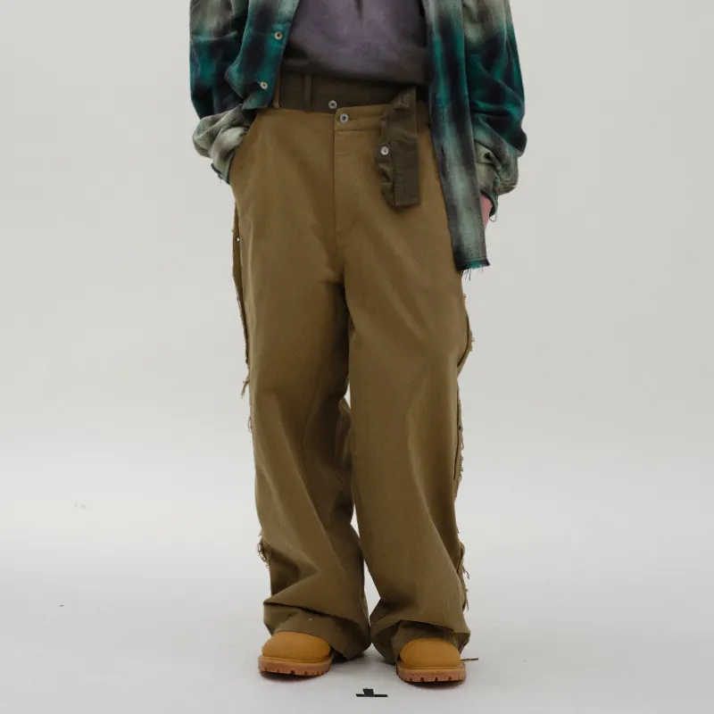 A SQUARE ROOT Cargo Pants Unisex Khaki-2