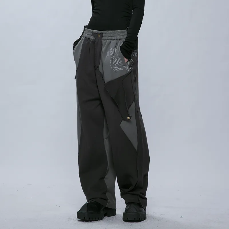 A SQUARE ROOT Knitted Sports Pants Unisex Dark Gray-5