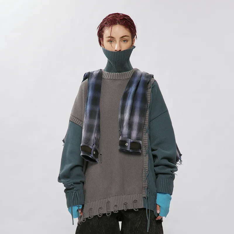 A SQUARE ROOT Sweater Unisex Dark Gray-3