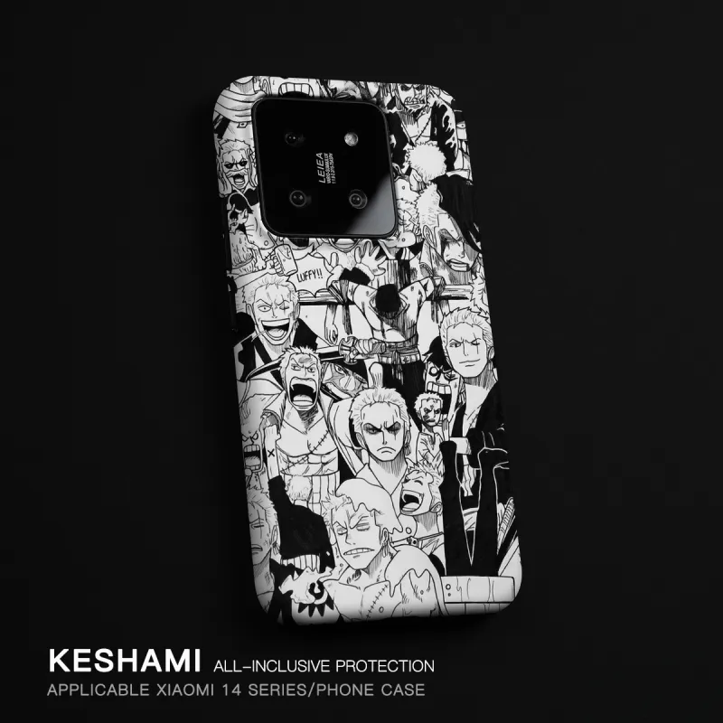 Keshami PC Material Comic Zoro Fully Enclosed Impact Resistant Matte Phone Cases Compatibility Xiaomi 15 Pro/14 Pro-9
