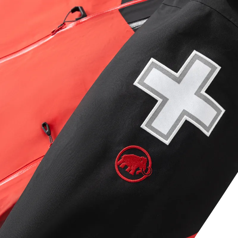 MAMMUT Waterproof, Windproof, And Breathable Windbreaker Jacket Men's Lava Red & Black-5