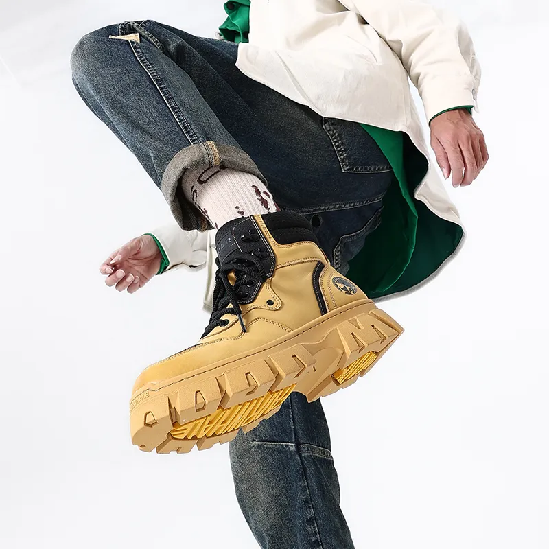 FAIRWHALE Martin Boots Unisex Yellow/Green/Gray-5