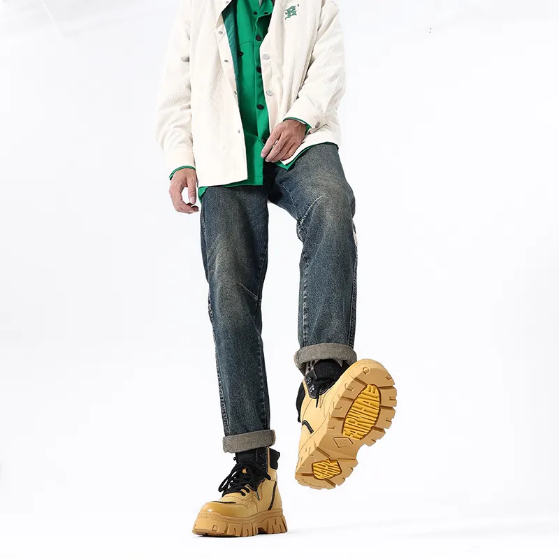 FAIRWHALE Martin Boots Unisex Yellow/Green/Gray-7