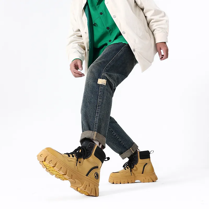 FAIRWHALE Martin Boots Unisex Yellow/Green/Gray-6