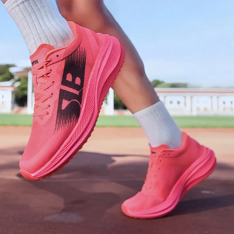 CENPIN Cushioning Anti-Slip And Wear-Resistant Low-Top Full-Length Carbon Plate Running Shoes Unisex Flirty Pink-7