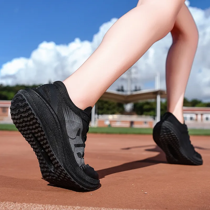 CENPIN Cushioning, Abrasion Resistant, Slip Resistant Low Top Full Length Carbon Plate Running Shoes Unisex Black-10