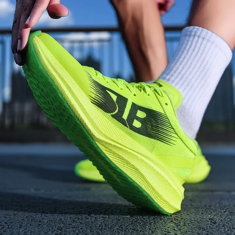 CENPIN Low-Top Cushioning Anti-Slip And Wear-Resistant Full-Length Carbon Plate Running Shoes Unisex Jadeite/Neon Green-8