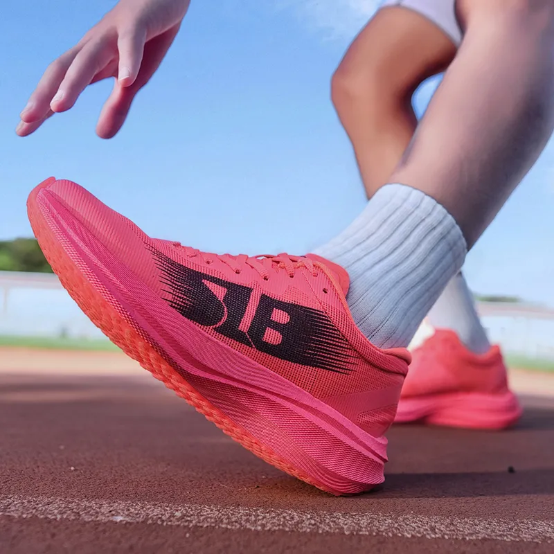 CENPIN Cushioning Anti-Slip And Wear-Resistant Low-Top Full-Length Carbon Plate Running Shoes Unisex Flirty Pink-8