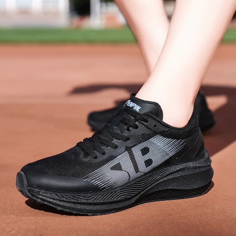 CENPIN Cushioning, Abrasion Resistant, Slip Resistant Low Top Full Length Carbon Plate Running Shoes Unisex Black-5