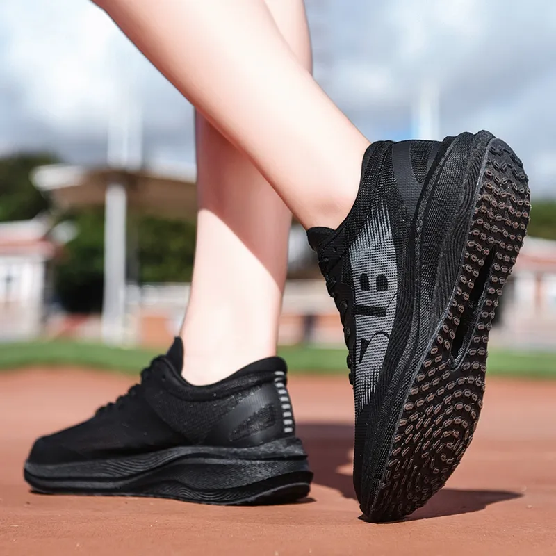 CENPIN Cushioning, Abrasion Resistant, Slip Resistant Low Top Full Length Carbon Plate Running Shoes Unisex Black-7