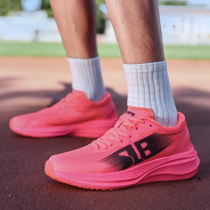 CENPIN Cushioning Anti-Slip And Wear-Resistant Low-Top Full-Length Carbon Plate Running Shoes Unisex Flirty Pink-6