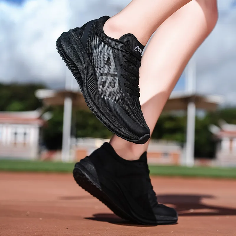 CENPIN Cushioning, Abrasion Resistant, Slip Resistant Low Top Full Length Carbon Plate Running Shoes Unisex Black-8